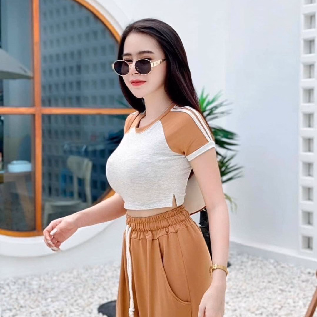 Set Bộ Đồ Nữ Áo Coptop Mix Quần Ống Rộng Bt802 - Nana House - Ảnh 4