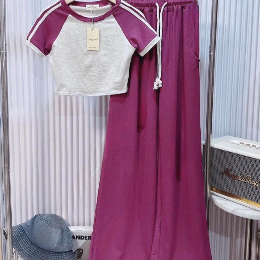 Set Bộ Đồ Nữ Áo Coptop Mix Quần Ống Rộng Bt802 - Nana House - Ảnh 6