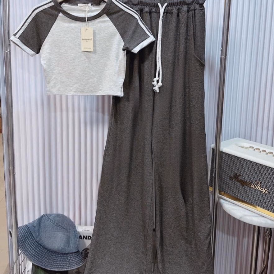 Set Bộ Đồ Nữ Áo Coptop Mix Quần Ống Rộng Bt802 - Nana House - Ảnh 7