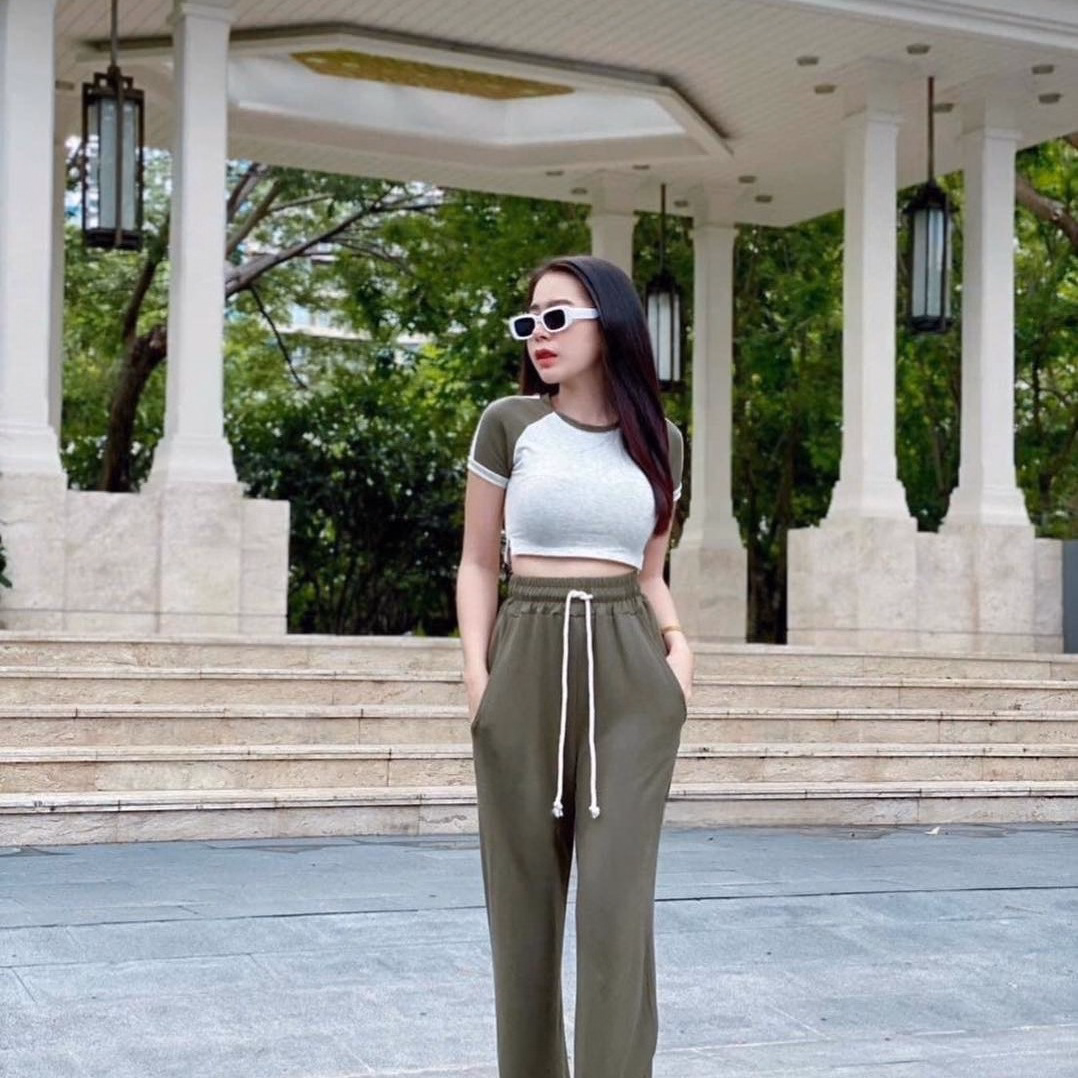 Set Bộ Đồ Nữ Áo Coptop Mix Quần Ống Rộng Bt802 - Nana House - Ảnh 3