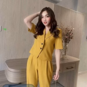 Set Bộ Đồ Vét Nữ Tay Ngắn Cài Nút Bt823 - Nana House