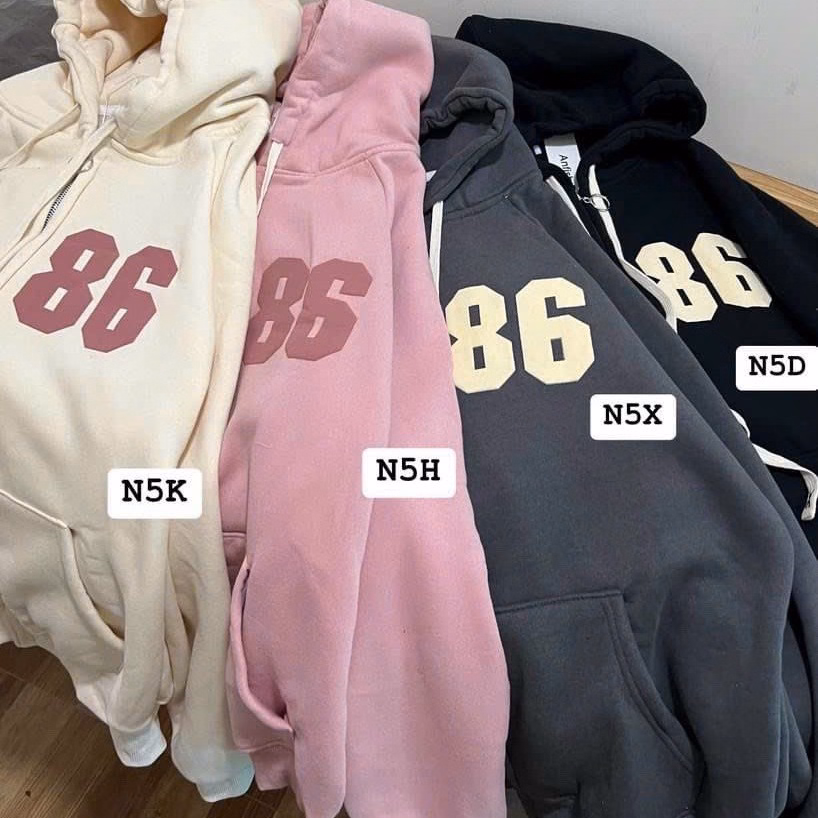 Áo Hoodie Nỉ Dệt Nam Nữ Với Chất Dáng Form Rộng Bao Ngầu Áo Được Thiế Kế In Chữ 86 Nổi Bật Chất Vải Dày Dặn Có Nón Trùm Đầu Áo Đẹp Hàng Hot Trend-Htm Fashion