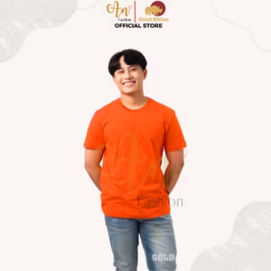 Áo Thun Nam Cổ Tròn Màu Cam 100% Cotton Cao Cấp - Gold Rhino