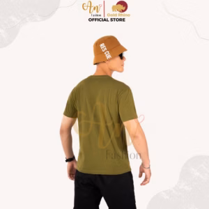 Áo Thun Nam Cổ Tròn Màu Rêu 100% Cotton Cao Cấp - Gold Rhino