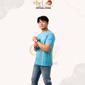 Áo Thun Nam Cổ Tròn Màu Xanh Ngọc 100% Cotton Cao Cấp - Gold Rhino