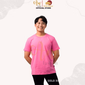 Áo Thun Nam Cổ Tròn Màu Hồng Rose 100% Cotton Cao Cấp - Gold Rhino