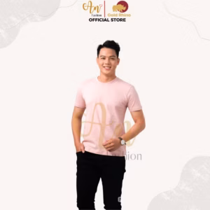 Áo Thun Nam Cổ Tròn Màu Hồng Jp 100% Cotton Cao Cấp - Gold Rhino