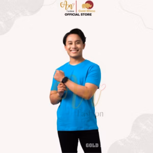 Áo Thun Nam Cổ Tròn Màu Xanh Da Trời 100% Cotton Cao Cấp - Gold Rhino