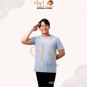 Áo Thun Nam Cổ Tròn Màu Khói 100% Cotton Cao Cấp - Gold Rhino