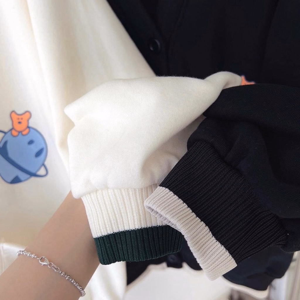 Áo Hoodie Nỉ Nam Nữ Phối Với Dáng Nỉ Ngoại Vải Áo Dày Dặn Thoáng Mát Áo In Mặt Trăng Của Phi Hành Gia Bao Cute Áo Đẹp Hàng Hot Trend-Htm Fashion - Ảnh 2