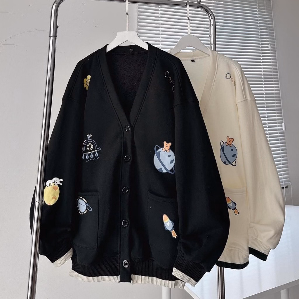 Áo Hoodie Nỉ Nam Nữ Phối Với Dáng Nỉ Ngoại Vải Áo Dày Dặn Thoáng Mát Áo In Mặt Trăng Của Phi Hành Gia Bao Cute Áo Đẹp Hàng Hot Trend-Htm Fashion - Ảnh 6