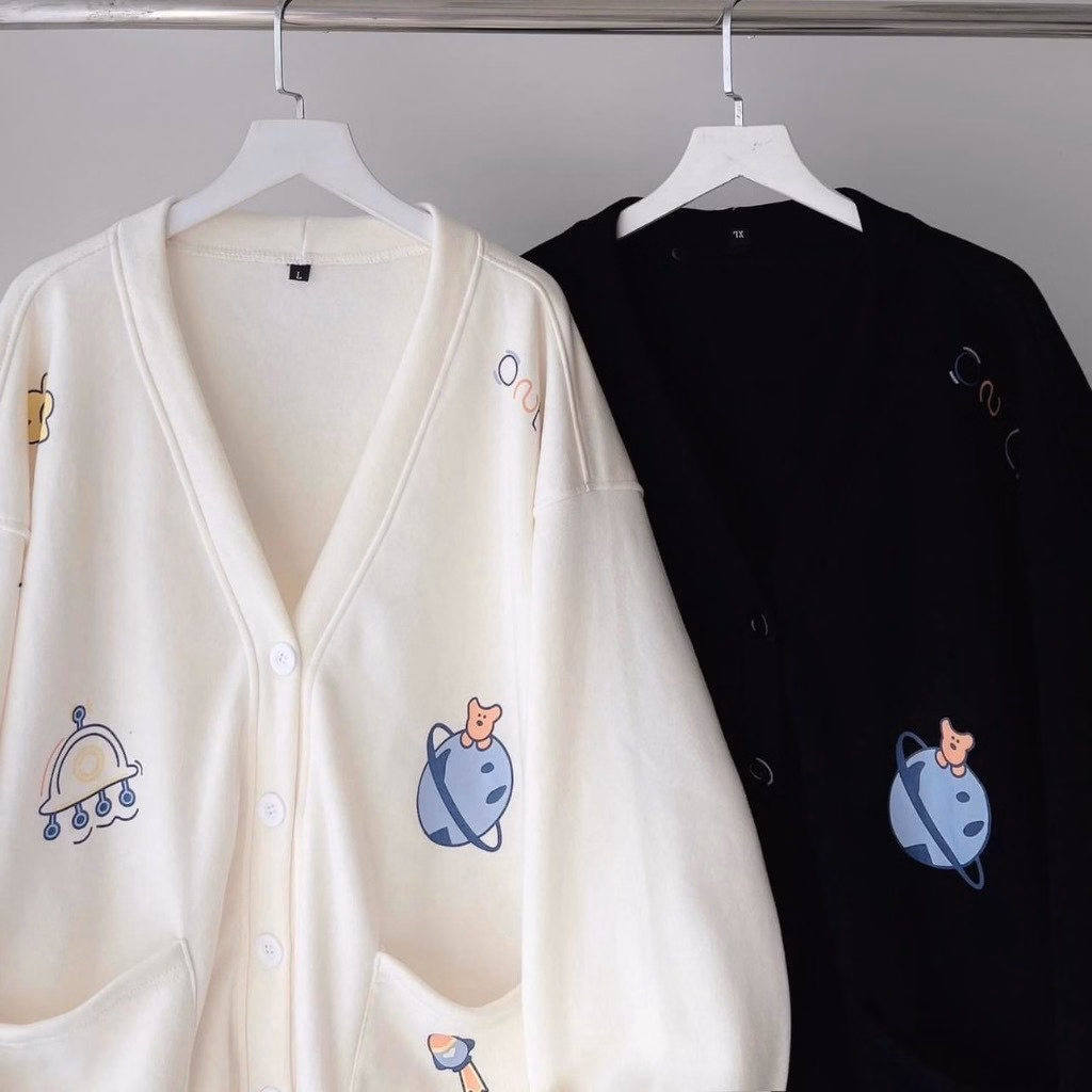 Áo Hoodie Nỉ Nam Nữ Phối Với Dáng Nỉ Ngoại Vải Áo Dày Dặn Thoáng Mát Áo In Mặt Trăng Của Phi Hành Gia Bao Cute Áo Đẹp Hàng Hot Trend-Htm Fashion - Ảnh 7