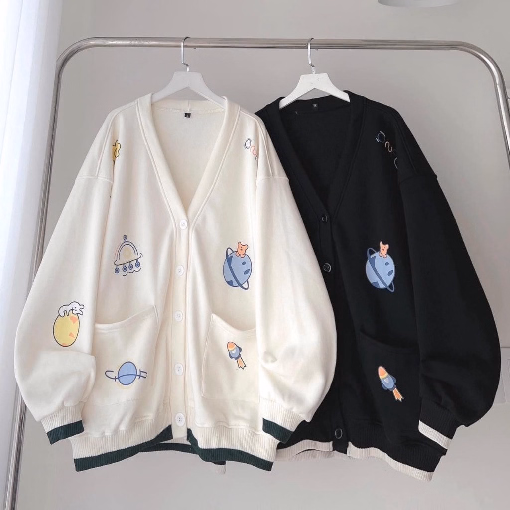 Áo Hoodie Nỉ Nam Nữ Phối Với Dáng Nỉ Ngoại Vải Áo Dày Dặn Thoáng Mát Áo In Mặt Trăng Của Phi Hành Gia Bao Cute Áo Đẹp Hàng Hot Trend-Htm Fashion