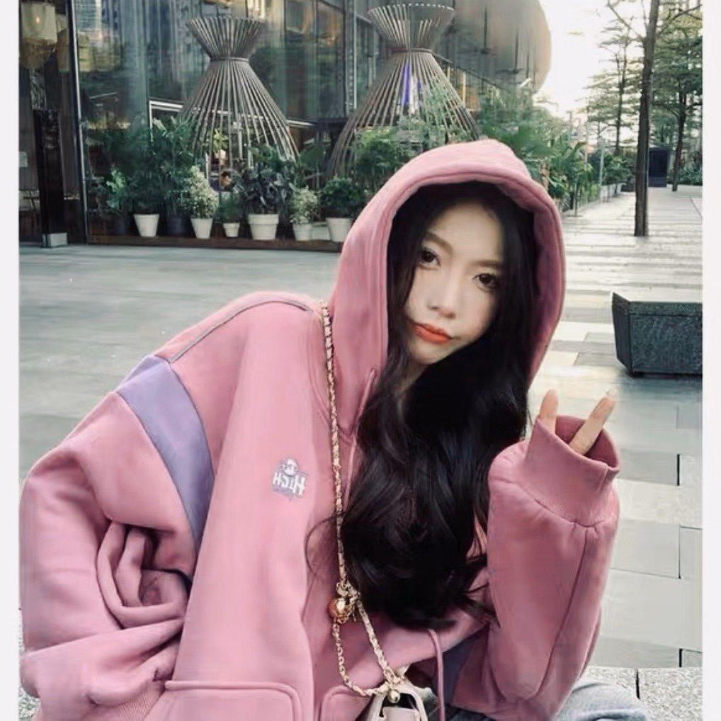 Áo Khoác Hoodie Nỉ Nam Nữ Chất Dáng Form Rộng Áo Phối Viền Bên 2 Cánh Tay Chất Vải Dày Dặn Kèm Mũ Cute Áo Đẹp Hàng Hot Trend-Htm Fashion - Ảnh 5