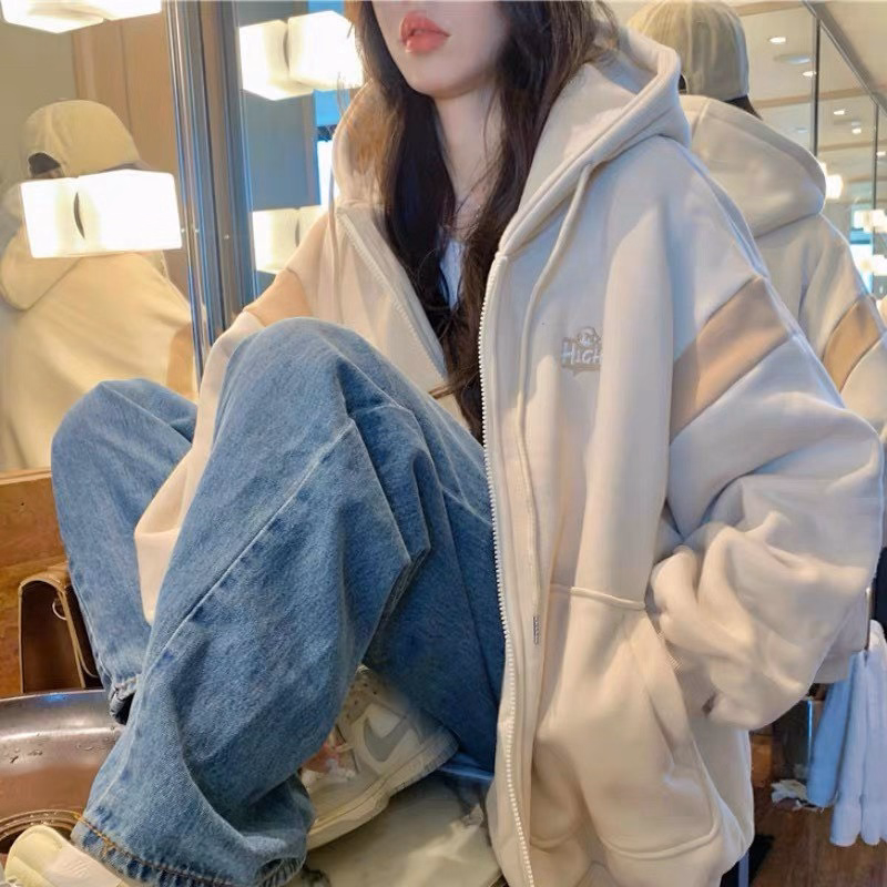 Áo Khoác Hoodie Nỉ Nam Nữ Chất Dáng Form Rộng Áo Phối Viền Bên 2 Cánh Tay Chất Vải Dày Dặn Kèm Mũ Cute Áo Đẹp Hàng Hot Trend-Htm Fashion - Ảnh 3