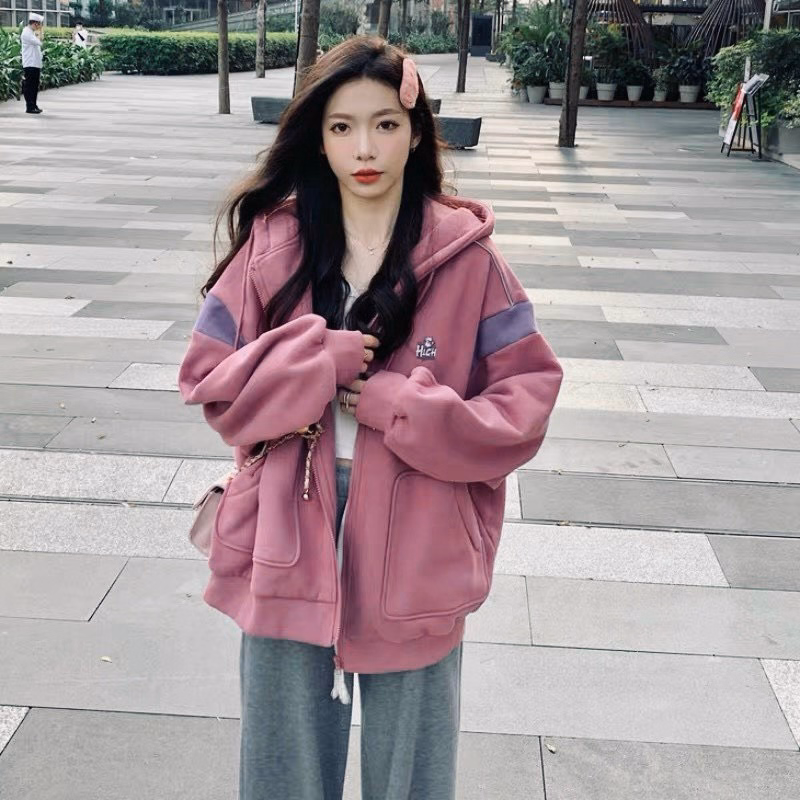 Áo Khoác Hoodie Nỉ Nam Nữ Chất Dáng Form Rộng Áo Phối Viền Bên 2 Cánh Tay Chất Vải Dày Dặn Kèm Mũ Cute Áo Đẹp Hàng Hot Trend-Htm Fashion - Ảnh 4