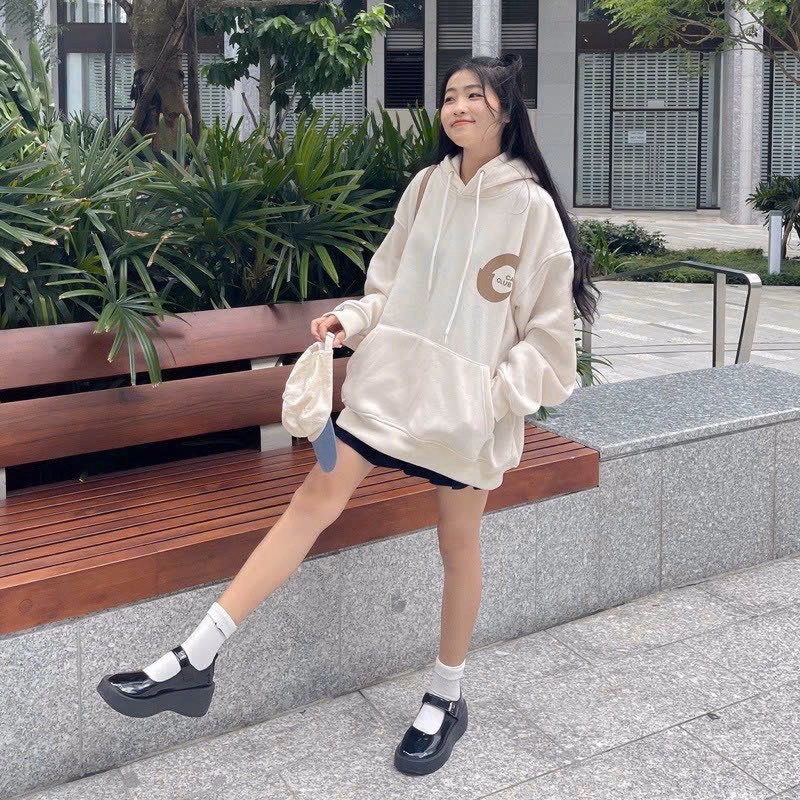 Áo Hoodie Nam Nữ Unisex Vải Nỉ Bông In Chữ C Calemmm Form Rộng Tp33 - Golden Dream - Ảnh 4