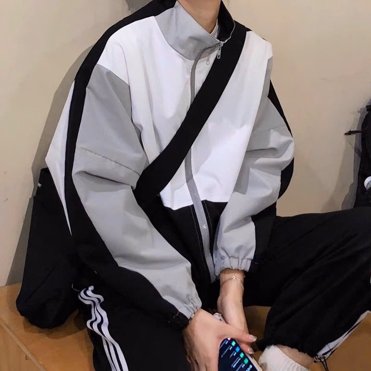 Áo Khoác Dù Cặp Đôi Nam Nữ Unisex Trơn Phối 3 Màu Vải Dù 2 Lớp Đẹp Tp22 - Golden Dream - Ảnh 2