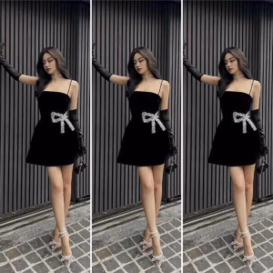 Đầm Váy Nữ 2 Dây Đính Nơ Eo Sa752 - Sam Store