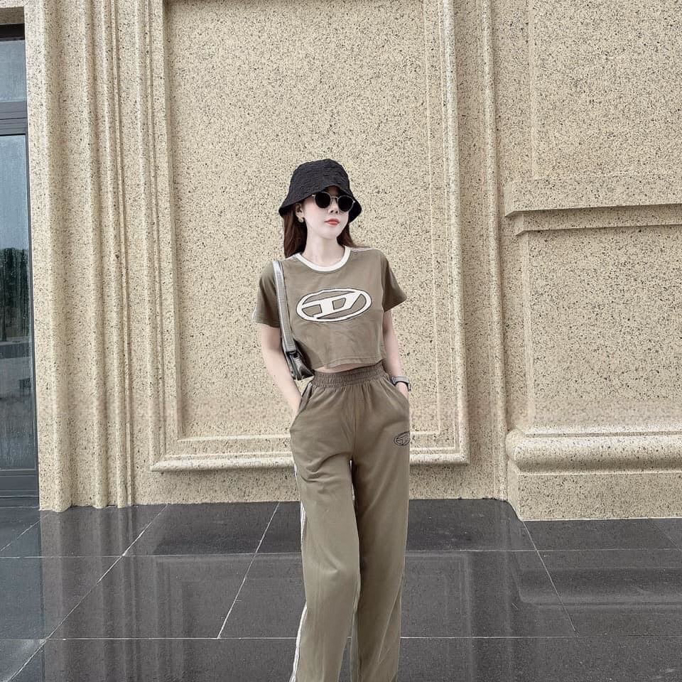 Set Bộ Đồ Nữ Áo Crotop Mix Quần Ống Suông Sa823 - Sam Store - Ảnh 2