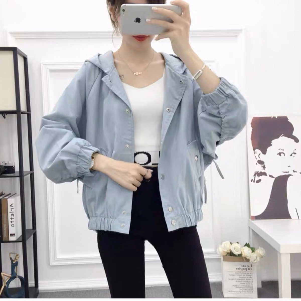 Áo Khoác Kaki Lửng Nữ Có Phối Cúc Bấm Kèm Dây Rút Siêu Tiện Lợi Chất Form Đẹp Kiểu Dáng Hàn Áo Đẹp Hàng Hot Trend-Htm Fashion - Ảnh 20