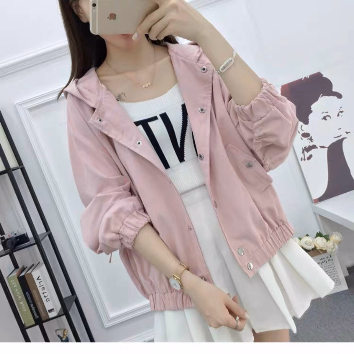 Áo Khoác Kaki Lửng Nữ Có Phối Cúc Bấm Kèm Dây Rút Siêu Tiện Lợi Chất Form Đẹp Kiểu Dáng Hàn Áo Đẹp Hàng Hot Trend-Htm Fashion - Ảnh 16