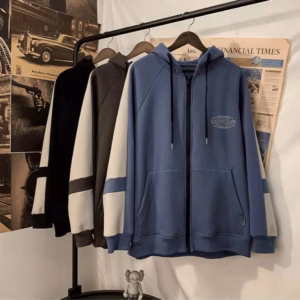 Áo Khoác Dây Kéo Phối Dáng Tay Trắng Nam Nữ In Hình Leastreet Phong Cách Cá Tính Chất Vải Thoáng Mát Có Mũ Trùm Đầu Áo Đẹp Hàng Hot Trend-Htm Fashion