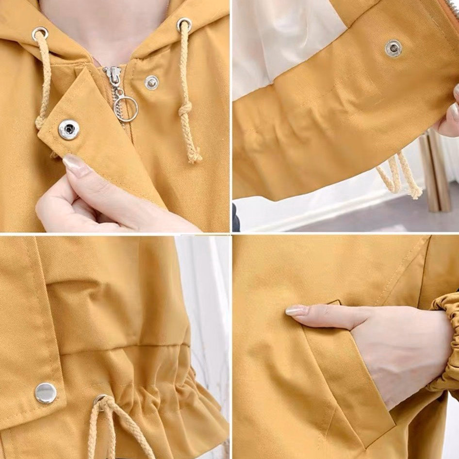 Áo Khoác Kaki Nữ Phối Phong Cách Thời Trang Thiết Kế Vải In 2 Lớp Áo Khoác Trơn Chống Nắng Cao Cấp Áo Đẹp Hàng Hot Trend-Htm Fashion - Ảnh 4