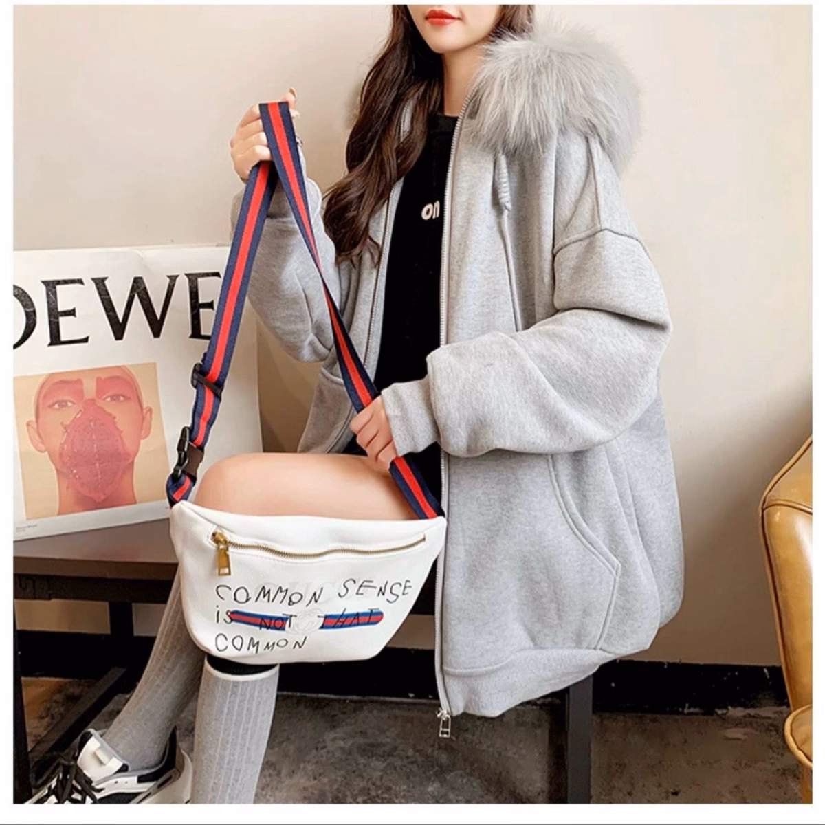 Áo Khoác Hoodie Nỉ Bông Nam Nữ Vành Nón Làm Bằng Lông Vũ Siêu Ấm Chất Liệu Vải Dày Dặn Form Rộng Bao Đẹp Áo Hot Trend-Htm Fashion - Ảnh 6