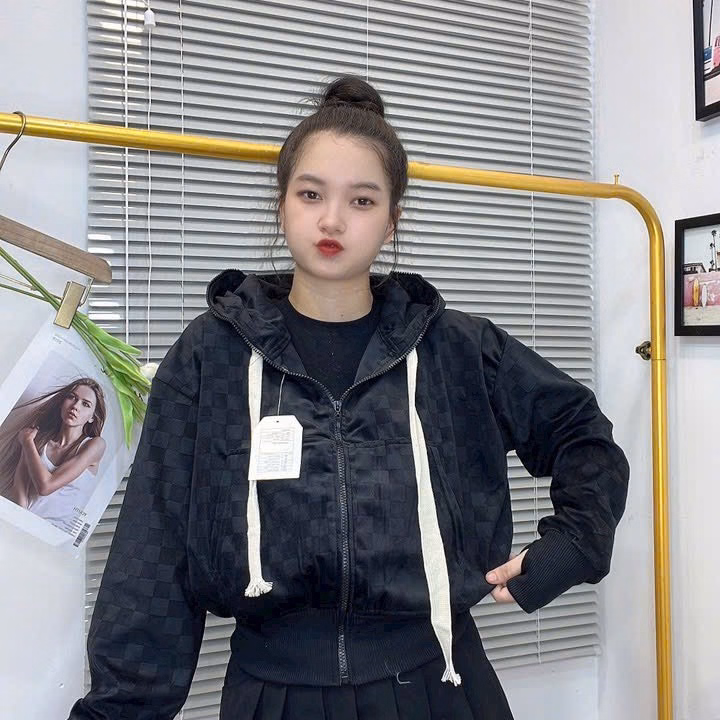 Áo Khoác Nỉ Kiểu Dáng Lửng Nữ Chất Liệu Vải Dập In Họa Tiết Nổi Chữ Siêu Xinh Có Nón Trùm Đầu Cực Xinh Kèm Khóa Zip Áo Đẹp Hàng Hot Trend-Htm Fashion - Ảnh 9