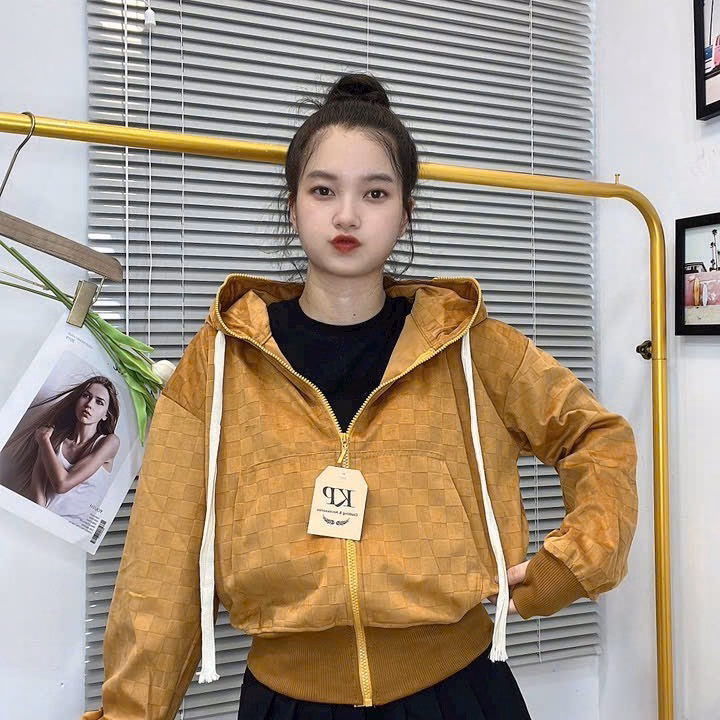 Áo Khoác Nỉ Kiểu Dáng Lửng Nữ Chất Liệu Vải Dập In Họa Tiết Nổi Chữ Siêu Xinh Có Nón Trùm Đầu Cực Xinh Kèm Khóa Zip Áo Đẹp Hàng Hot Trend-Htm Fashion - Ảnh 3