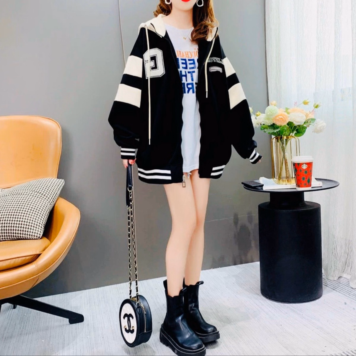 Áo Hoodie Zip Nam Nữ Với Chất Liệu Vải Nỉ Ngoại Dày Dặn Có In Thêu Chữ G Phối Form Rộng Cực Chất Có Sọc Bên 2 Tay Siêu Đẹp Hàng Hot Trend-Htm Fashion - Ảnh 8