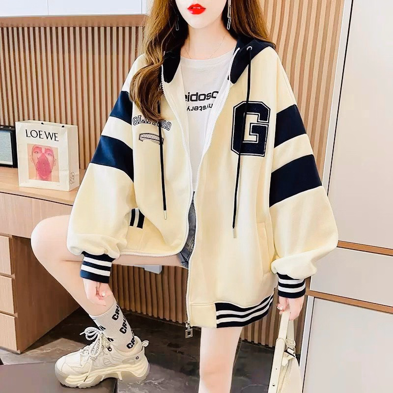 Áo Hoodie Zip Nam Nữ Với Chất Liệu Vải Nỉ Ngoại Dày Dặn Có In Thêu Chữ G Phối Form Rộng Cực Chất Có Sọc Bên 2 Tay Siêu Đẹp Hàng Hot Trend-Htm Fashion - Ảnh 5