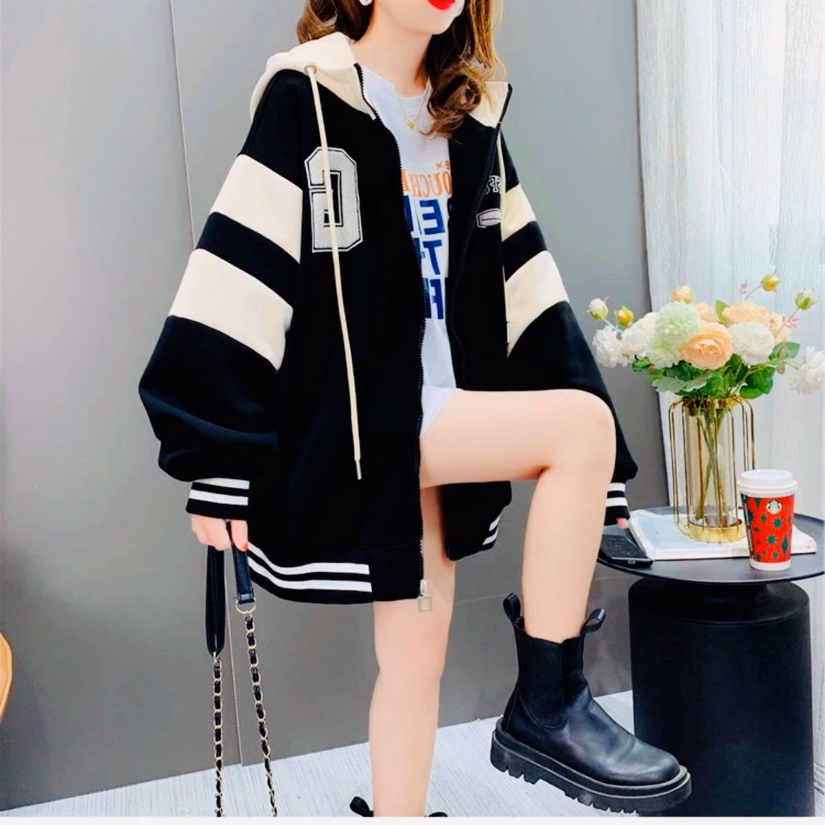 Áo Hoodie Zip Nam Nữ Với Chất Liệu Vải Nỉ Ngoại Dày Dặn Có In Thêu Chữ G Phối Form Rộng Cực Chất Có Sọc Bên 2 Tay Siêu Đẹp Hàng Hot Trend-Htm Fashion - Ảnh 10