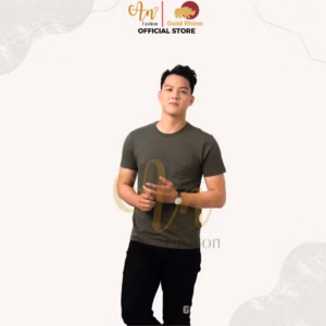 Áo Thun Nam Cổ Tròn Màu Thông Xanh 100% Cotton Cao Cấp - Gold Rhino
