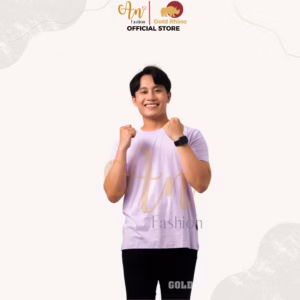 Áo Thun Nam Cổ Tròn Màu Tím Pastel 100% Cotton Cao Cấp - Gold Rhino