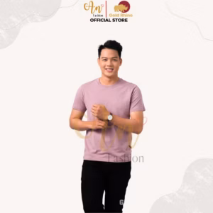 Áo Thun Nam Cổ Tròn Màu Hồng Sakura 100% Cotton Cao Cấp - Gold Rhino