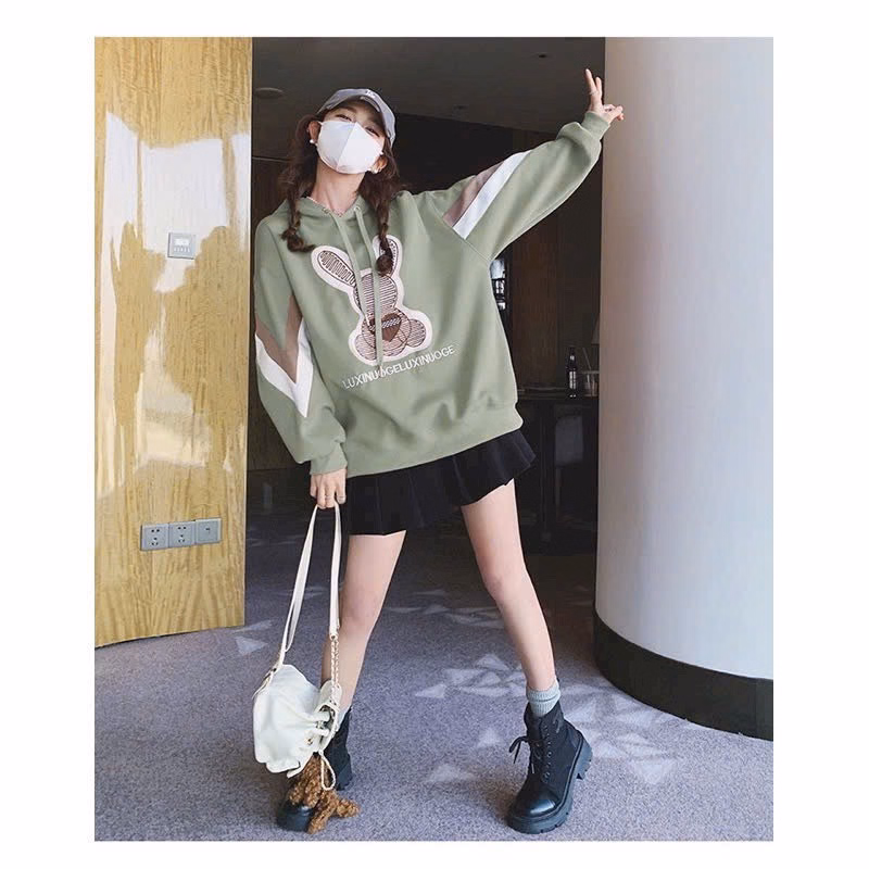 Áo Hoodie Nữ Vải Nỉ Dày Dặn In Hình Thỏ Tai Dài Siêu Xinh Tp70 - Golden Dream - Ảnh 2