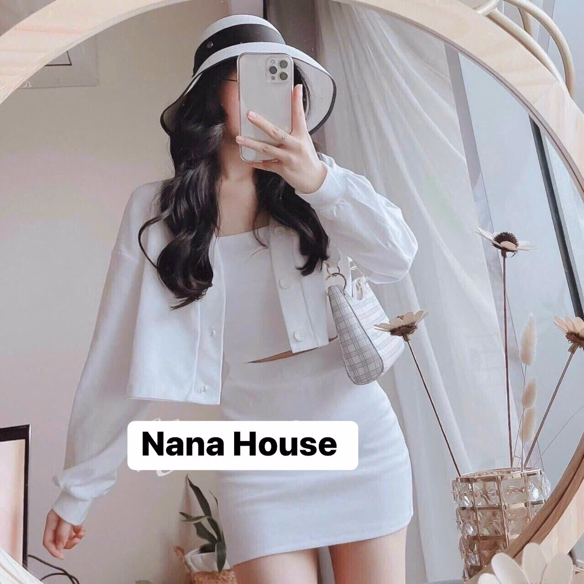 Set Bộ Đồ Nữ Áo 2 Dây Phối Chân Váy Ngắn Kèm Áo Khoác S18- Nana House - Ảnh 3