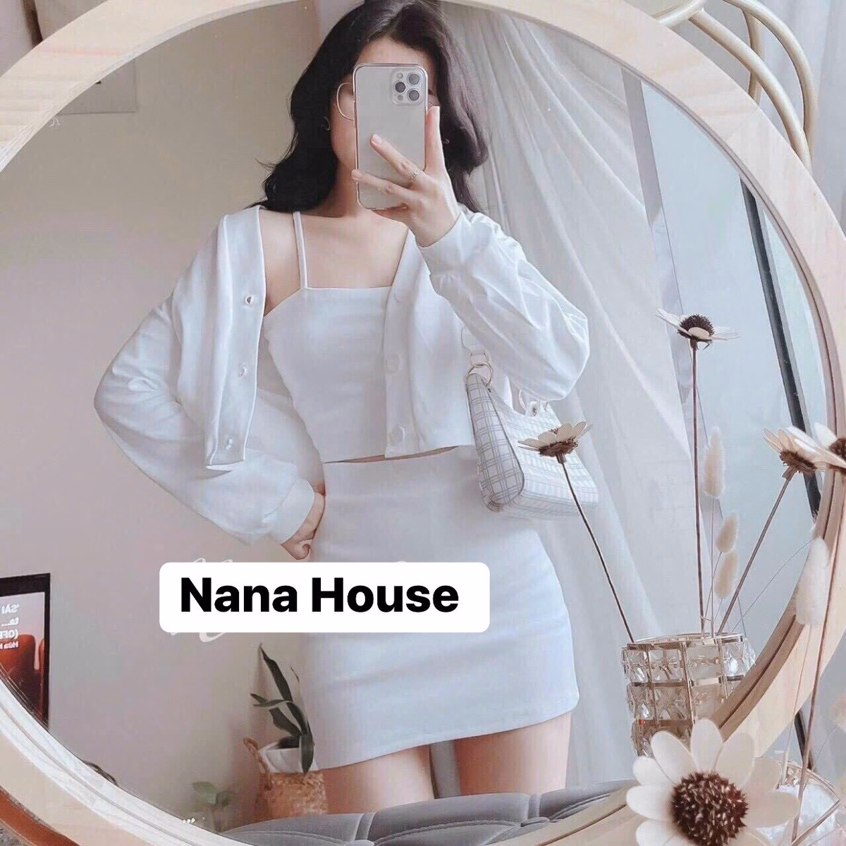 Set Bộ Đồ Nữ Áo 2 Dây Phối Chân Váy Ngắn Kèm Áo Khoác S18- Nana House - Ảnh 2