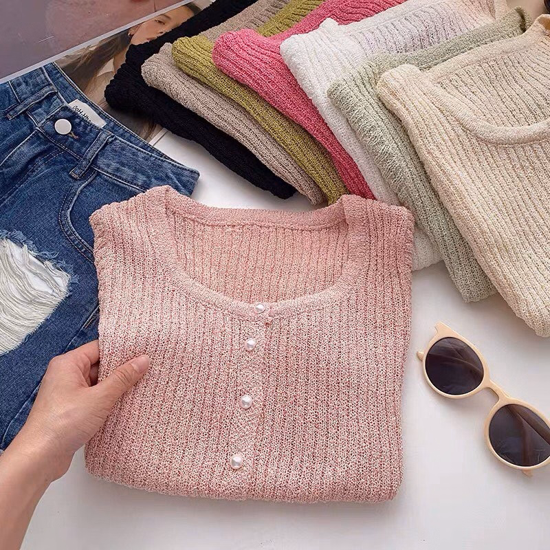 Áo Len Xốp Cộc Tay Khuy Ngọc Sang Chảnh Dành Cho Bạn Nữ Slcxa227 - Chipxinh - Ảnh 7