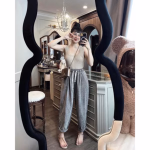 Quần Baggy Kẻ 2 Màu Phong Cách Hàn Quốc Dành Cho Bạn Nữ Slcxq104 - Chipxinhxk