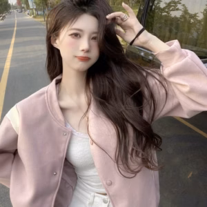 Áo Khoác Bomber Nữ Kiểu Dáng Thời Trang Tuổi Hồng Siêu Đáng Yêu Chất Vải Dày Dặn Phối Cúc Bấm Áo Đẹp Hot Trend-Htm Fashion