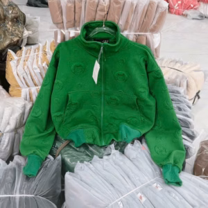 Áo Khoác Nữ Phối Với Chất Liệu Vải Xốp Áo Có In Hình Đầu Sói Phối Hợp Với Khóa Kéo Áo Đẹp Hàng Hot Trend-Htm Fashion