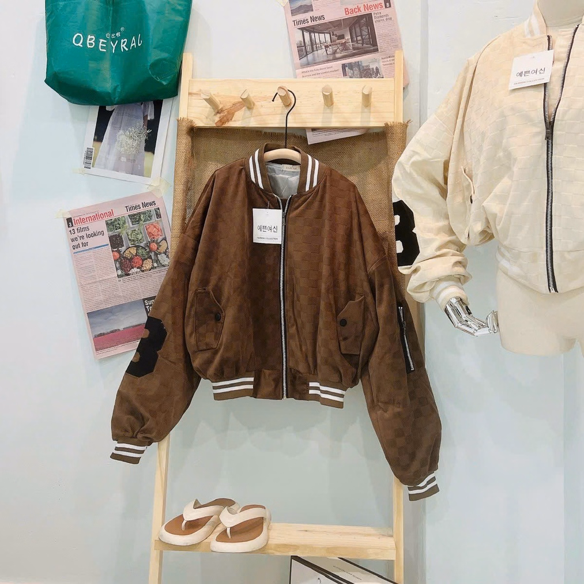 Áo Khoác Lửng Bomber Nữ Kiểu Dáng Lửng Kaki Nhung Tuyết 2 Lớp Chất Vải Dày Dặn Ao Đẹp Hàng Hot Trend-Htm Fashion - Ảnh 4