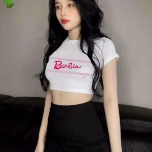 Áo Croptop Ôm Body Nữ Barbie Cổ Tròn Tay Ngắn Gu342 - Nana House