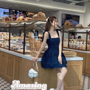 Đầm Váy Nữ Denim 2 Dây Form Xòe Sa964 - Sam Store