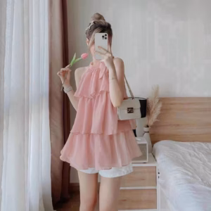 Set Bộ Đồ Nữ Áo Lụa Chéo Cổ Yếm Mix Quần Tafta Sa743 - Sam Store