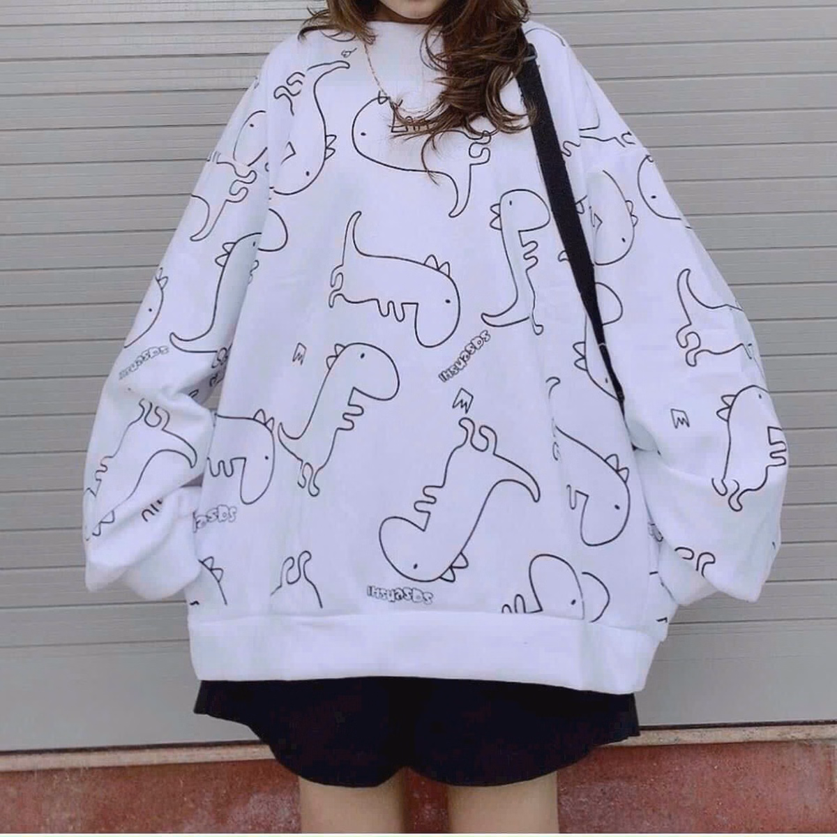 Áo Khoác Nỉ In Hình Khủng Long Đáng Yêu Tay Dài Form Rộng Cổ Tròn Đẹp Hàng Hot Trend-Htm Fashion - Ảnh 8