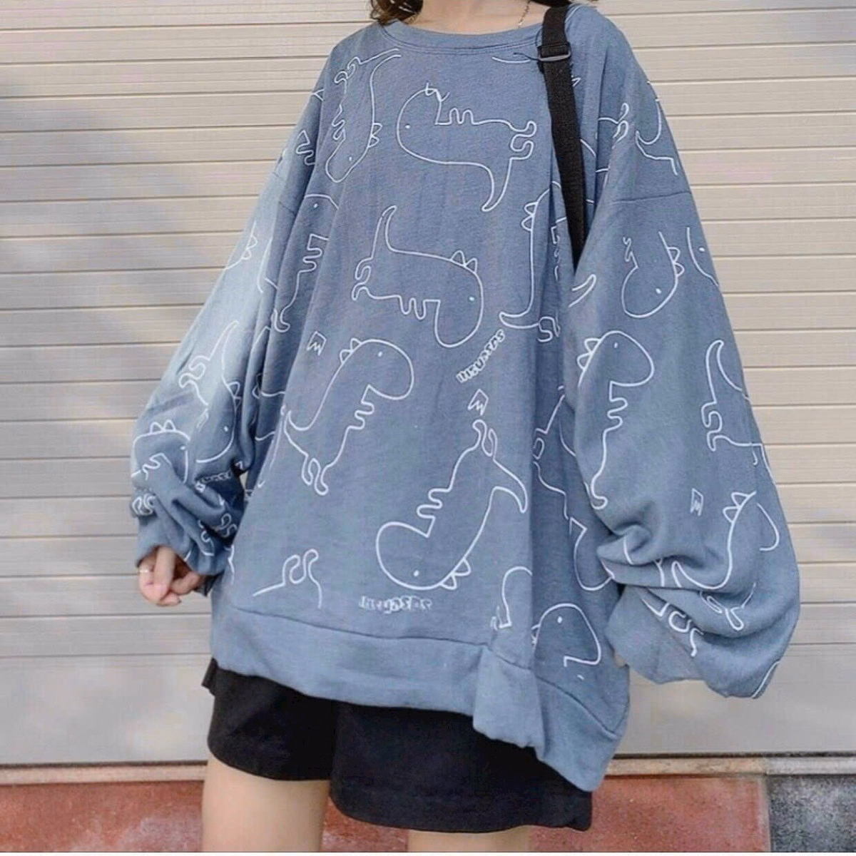 Áo Khoác Nỉ In Hình Khủng Long Đáng Yêu Tay Dài Form Rộng Cổ Tròn Đẹp Hàng Hot Trend-Htm Fashion - Ảnh 10